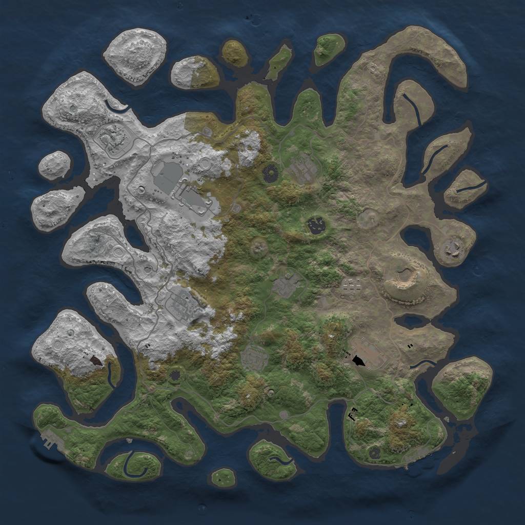 Rust Map: Procedural Map, Size: 4500, Seed: 1601333603, 22 Monuments