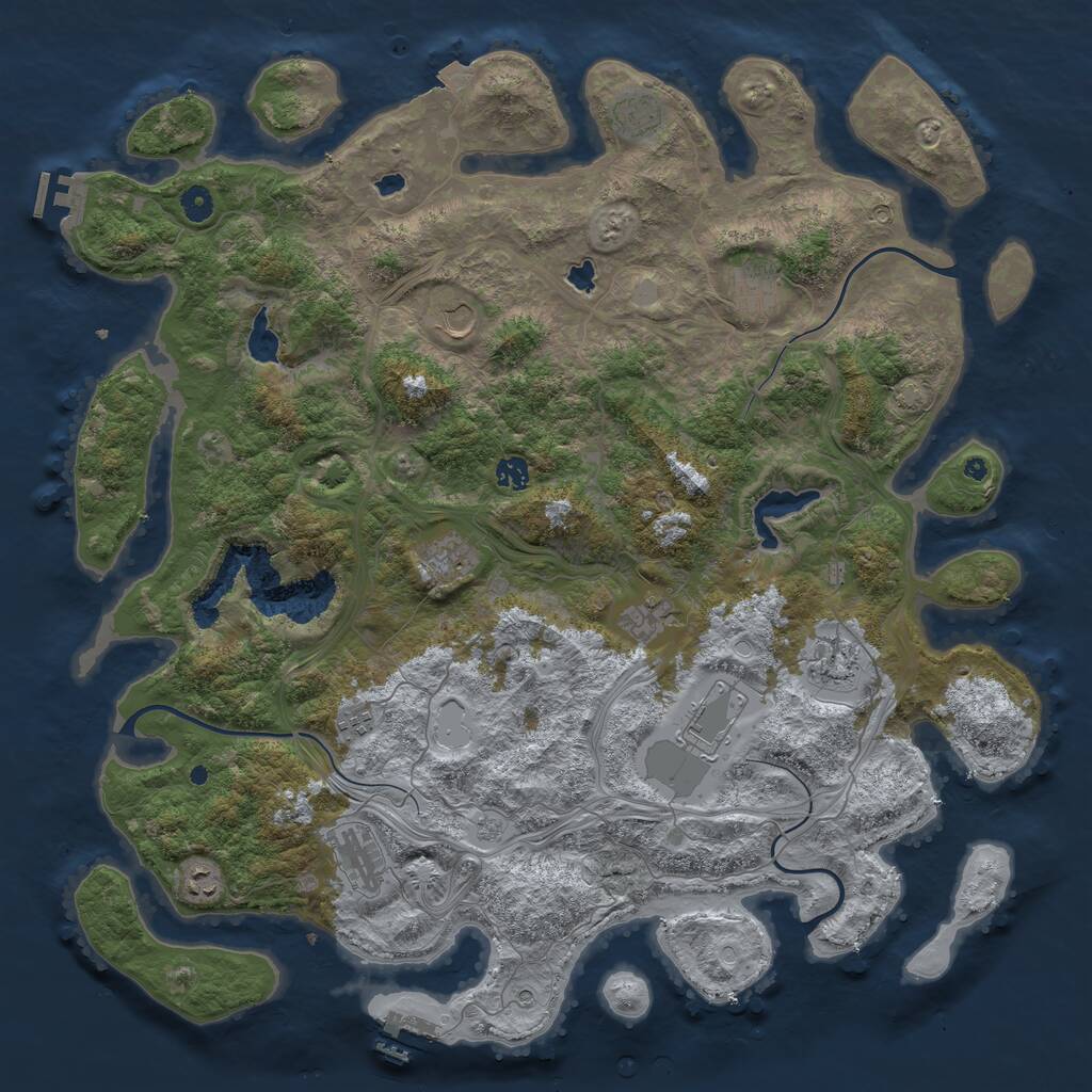 Rust Map: Procedural Map, Size: 4800, Seed: 107, 17 Monuments