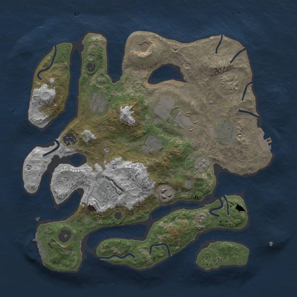 Rust Map: Procedural Map, Size: 3500, Seed: 46844056, 21 Monuments