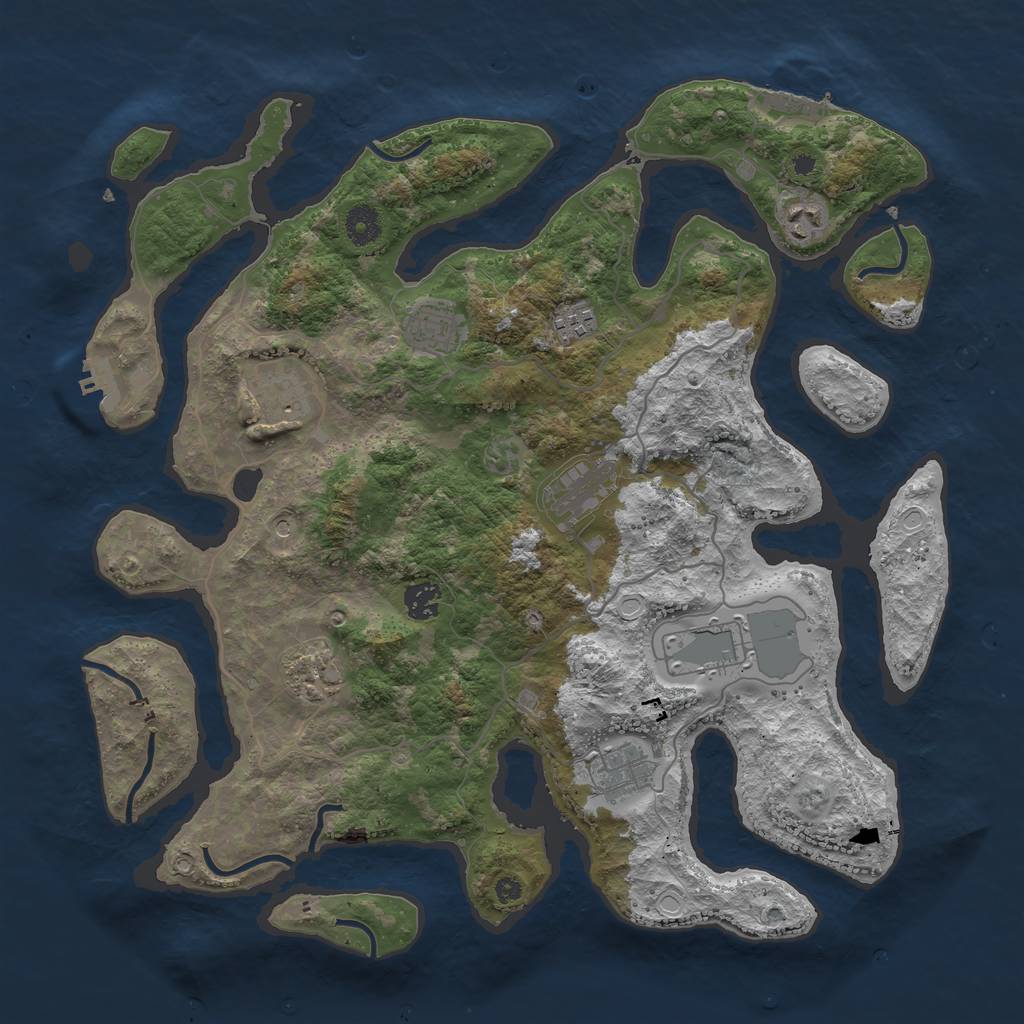 Rust Map: Procedural Map, Size: 4000, Seed: 416072635, 20 Monuments