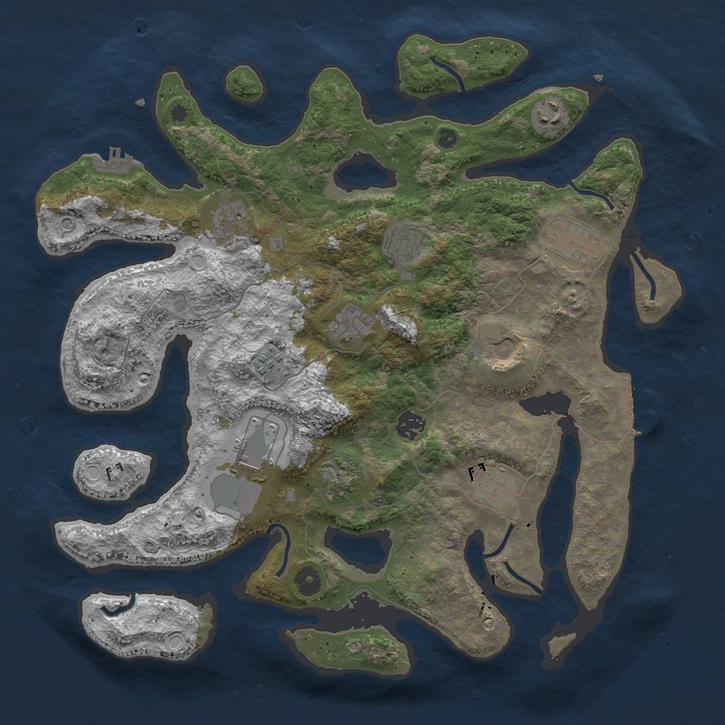 Rust Map: Procedural Map, Size: 3950, Seed: 67494984, 22 Monuments