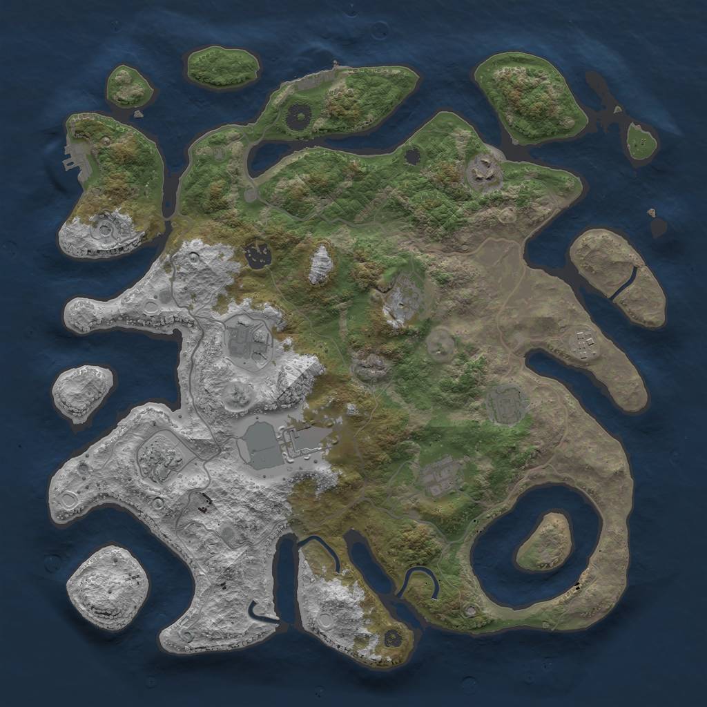 Rust Map: Procedural Map, Size: 4000, Seed: 5045, 20 Monuments