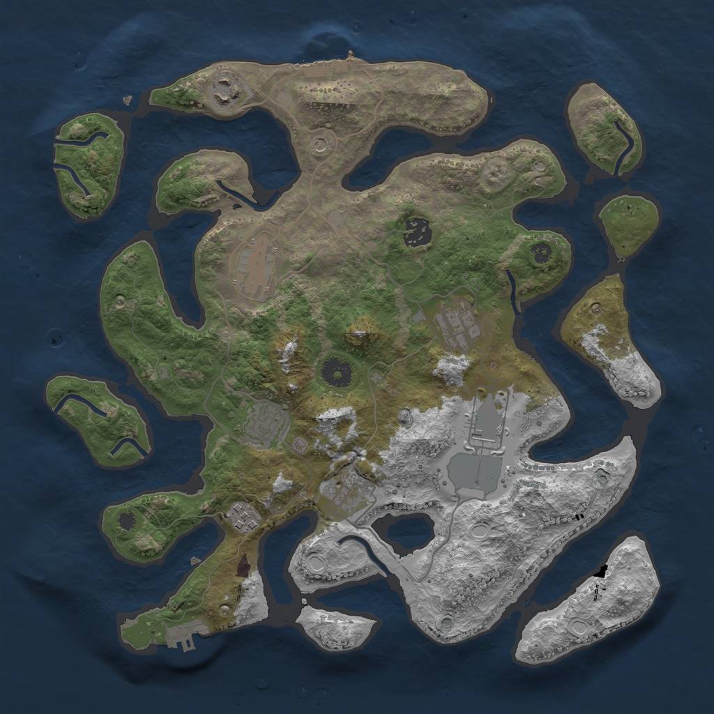 Rust Map: Procedural Map, Size: 3600, Seed: 898989, 19 Monuments