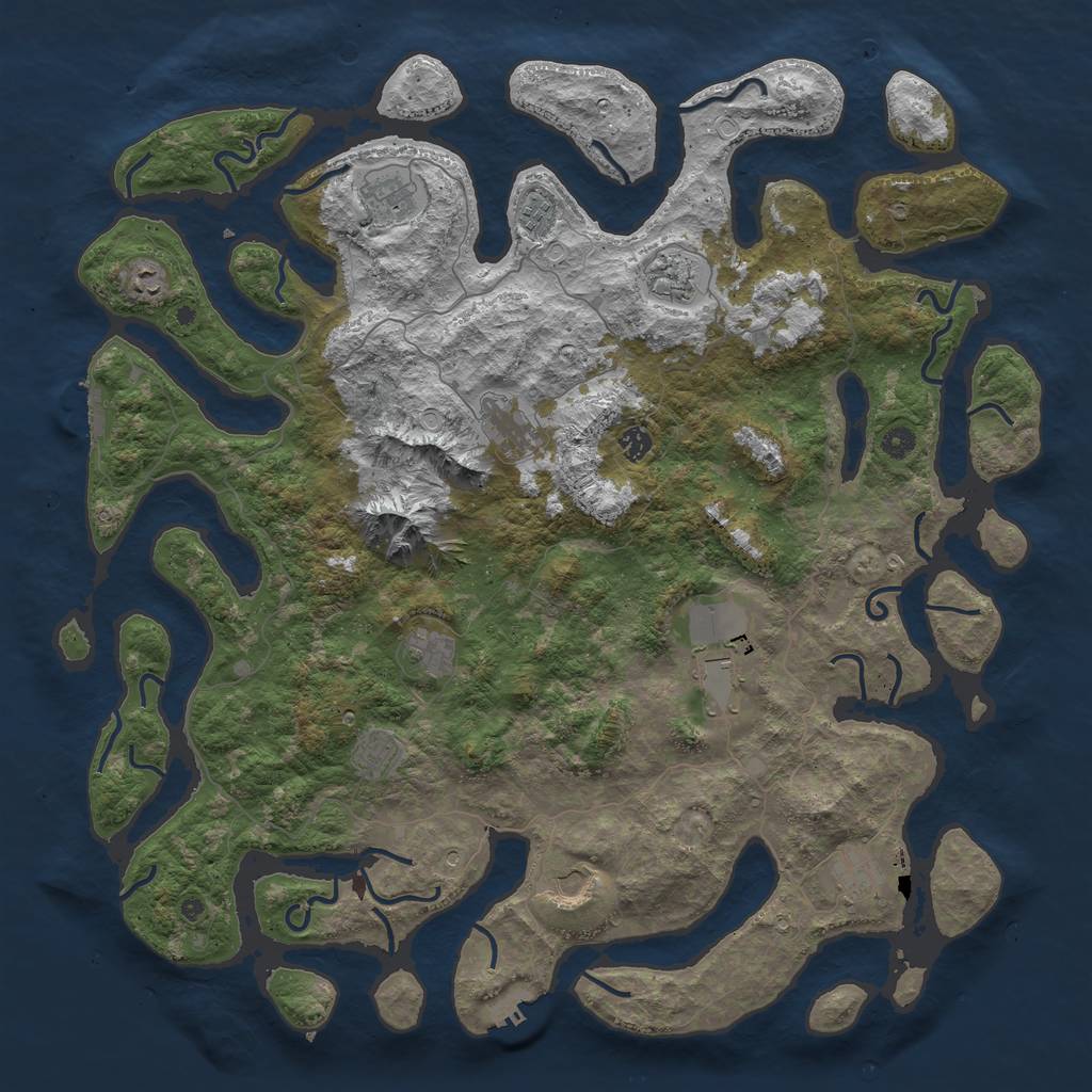 Rust Map: Procedural Map, Size: 5000, Seed: 45488177, 22 Monuments