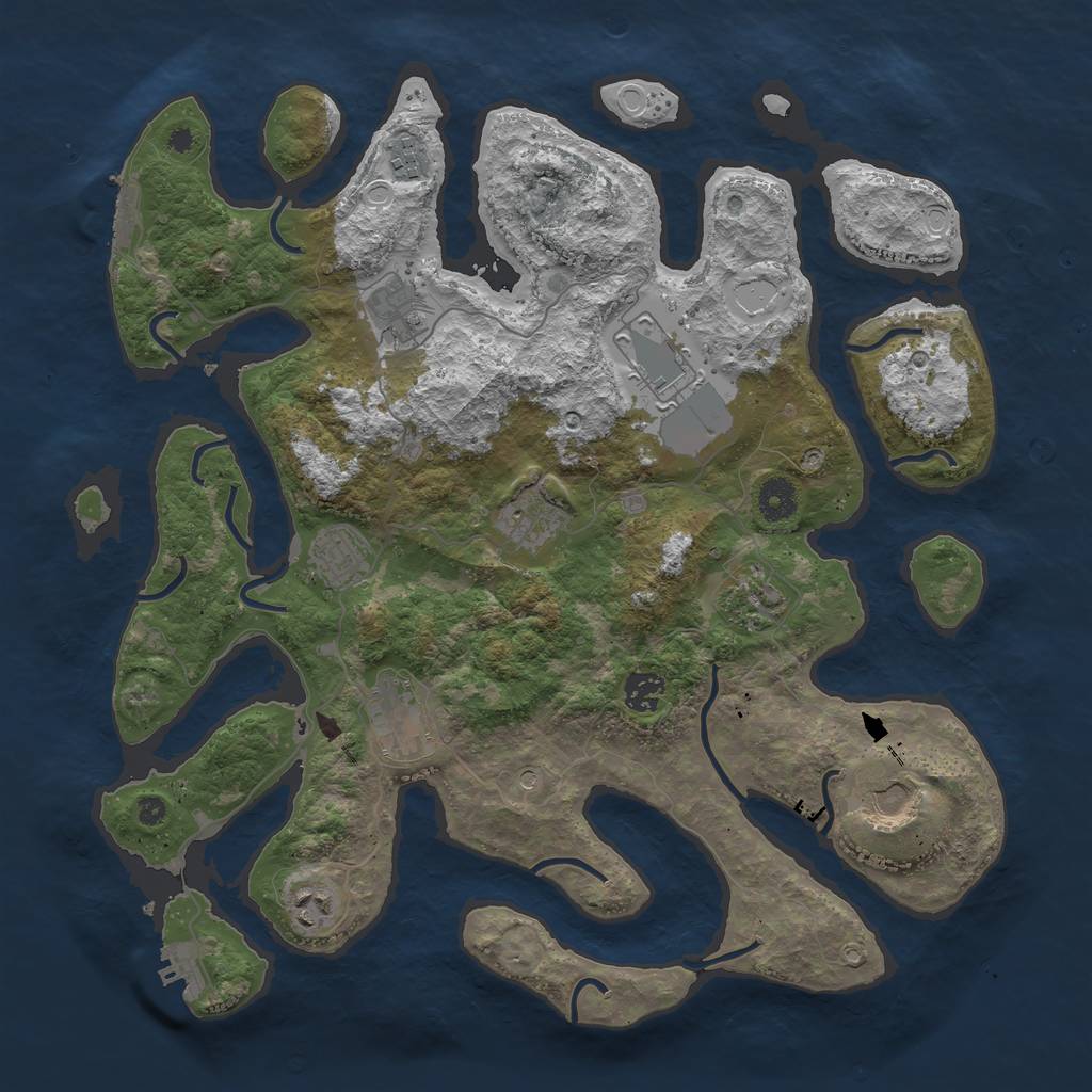 Rust Map: Procedural Map, Size: 3950, Seed: 125468, 21 Monuments