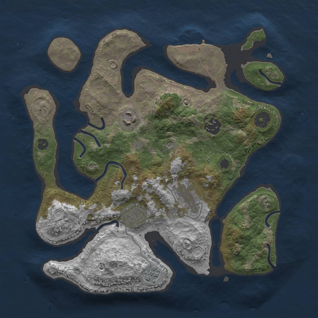 Rust Map: Procedural Map, Size: 3000, Seed: 103282547, 15 Monuments