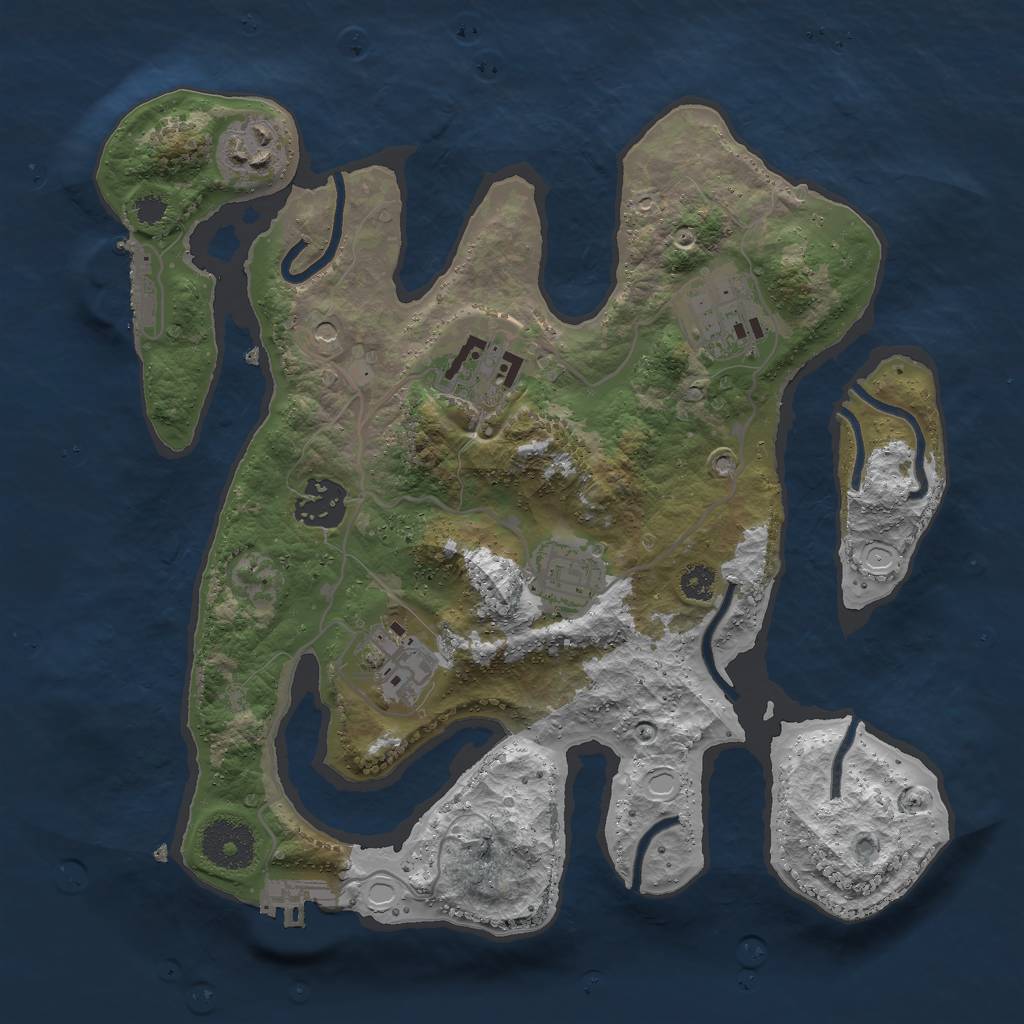 Rust Map: Procedural Map, Size: 3000, Seed: 826119905, 17 Monuments