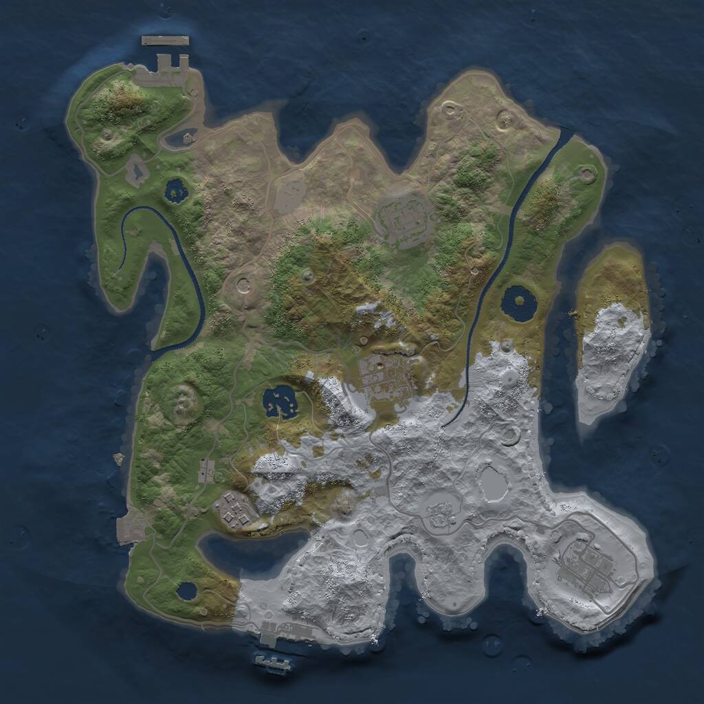 Rust Map: Procedural Map, Size: 3000, Seed: 826119905, 10 Monuments