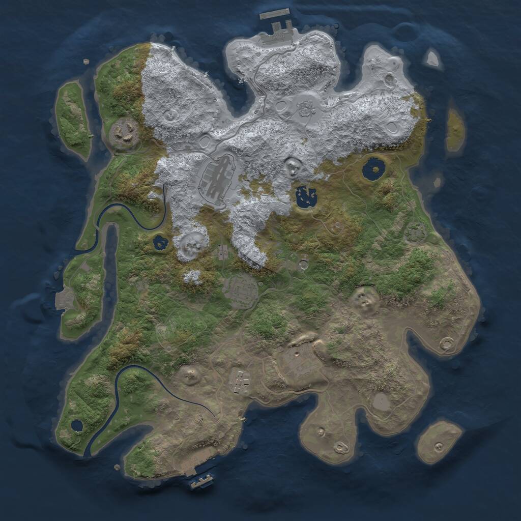 Rust Map: Procedural Map, Size: 3494, Seed: 403688, 12 Monuments