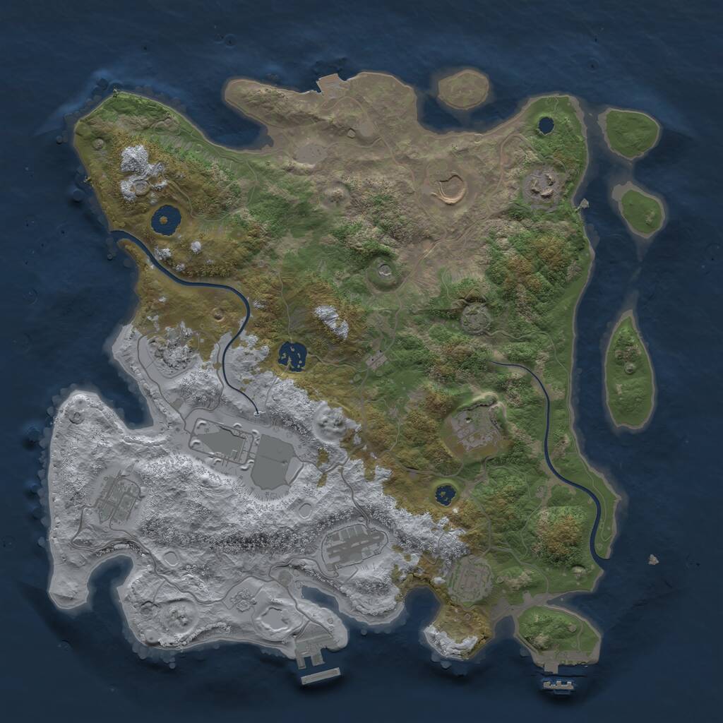Rust Map: Procedural Map, Size: 3700, Seed: 201307, 15 Monuments