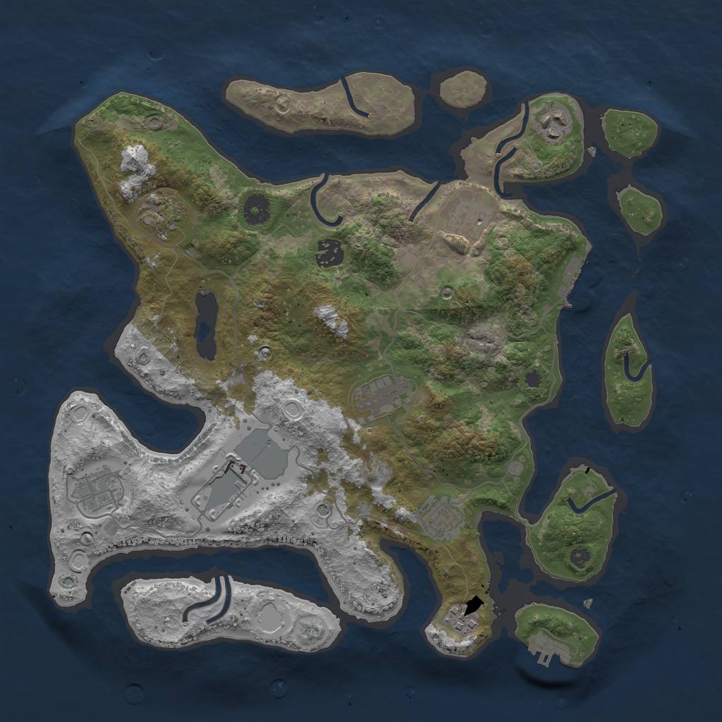 Rust Map: Procedural Map, Size: 3700, Seed: 201307, 20 Monuments