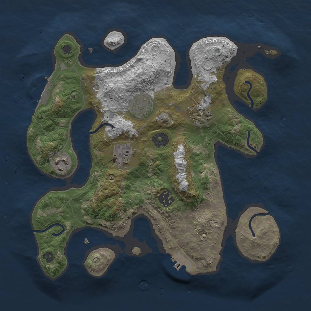 Rust Map: Procedural Map, Size: 3000, Seed: 581164416, 16 Monuments