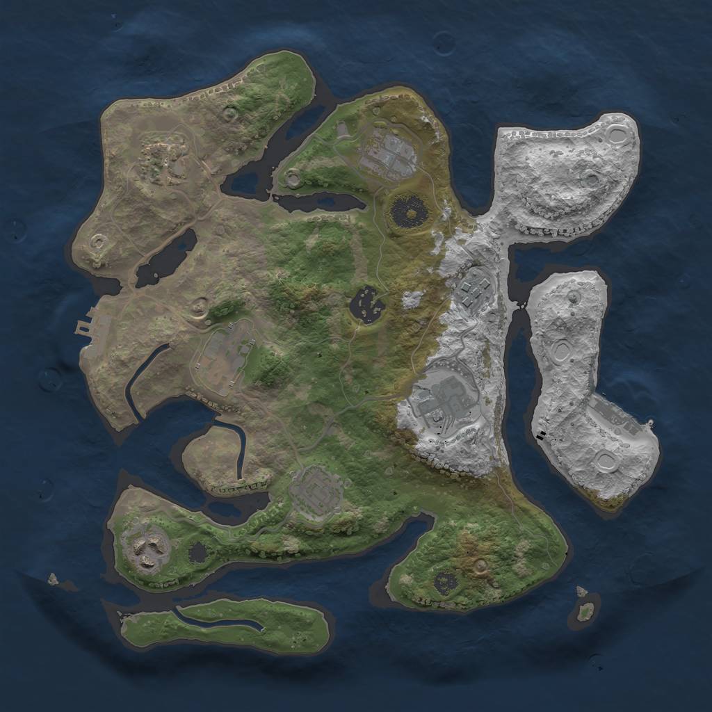 Rust Map: Procedural Map, Size: 3100, Seed: 1298276579, 18 Monuments