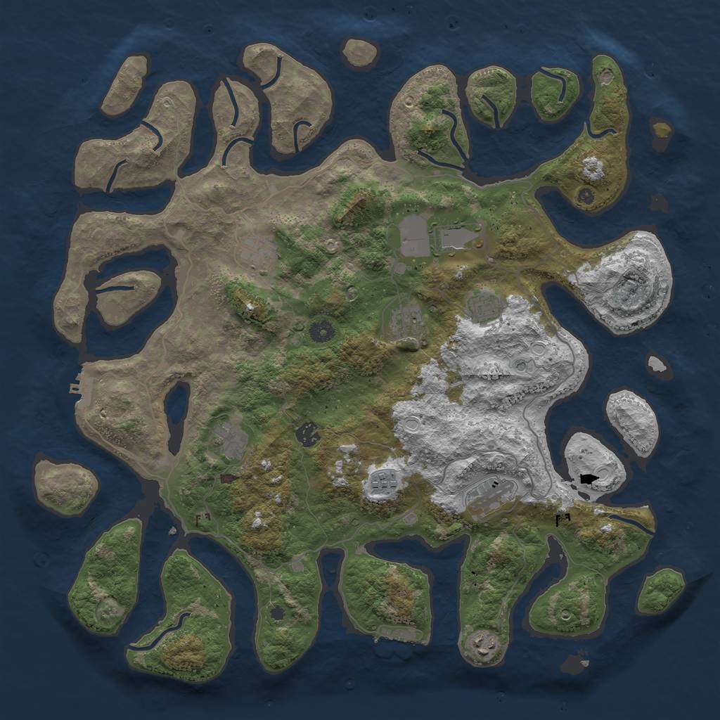 Rust Map: Procedural Map, Size: 4500, Seed: 22707, 20 Monuments