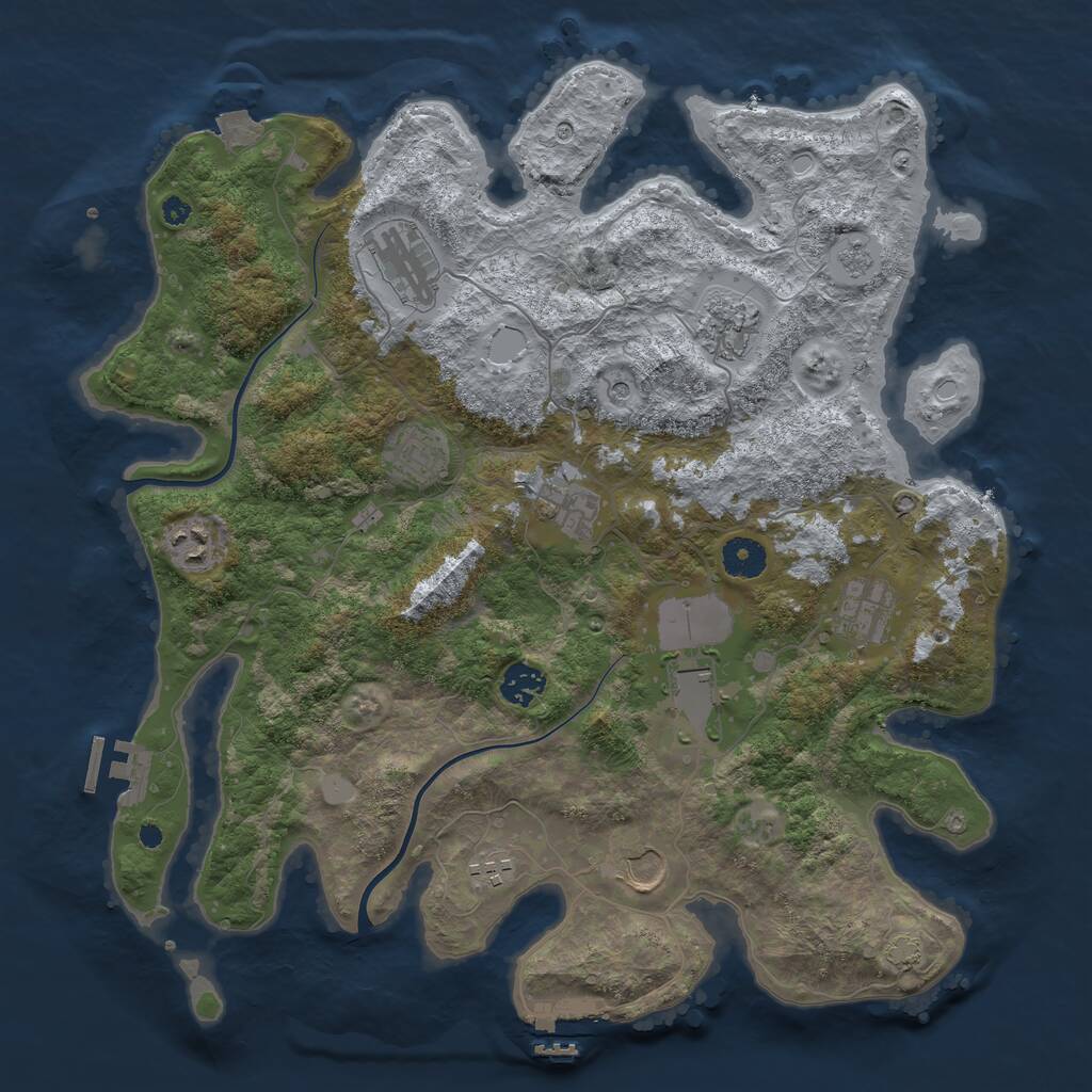 Rust Map: Procedural Map, Size: 3850, Seed: 1635337805, 16 Monuments