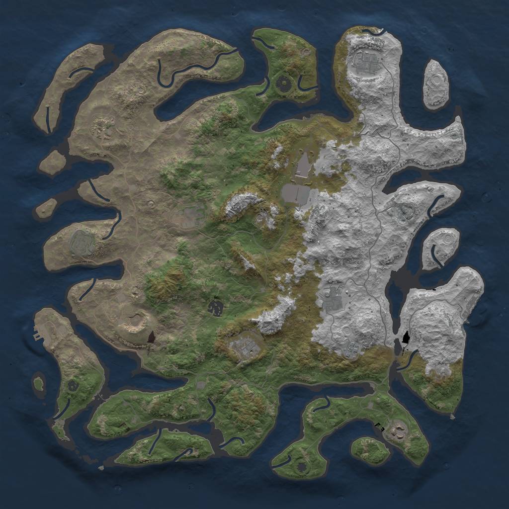 Rust Map: Procedural Map, Size: 4800, Seed: 25698, 22 Monuments