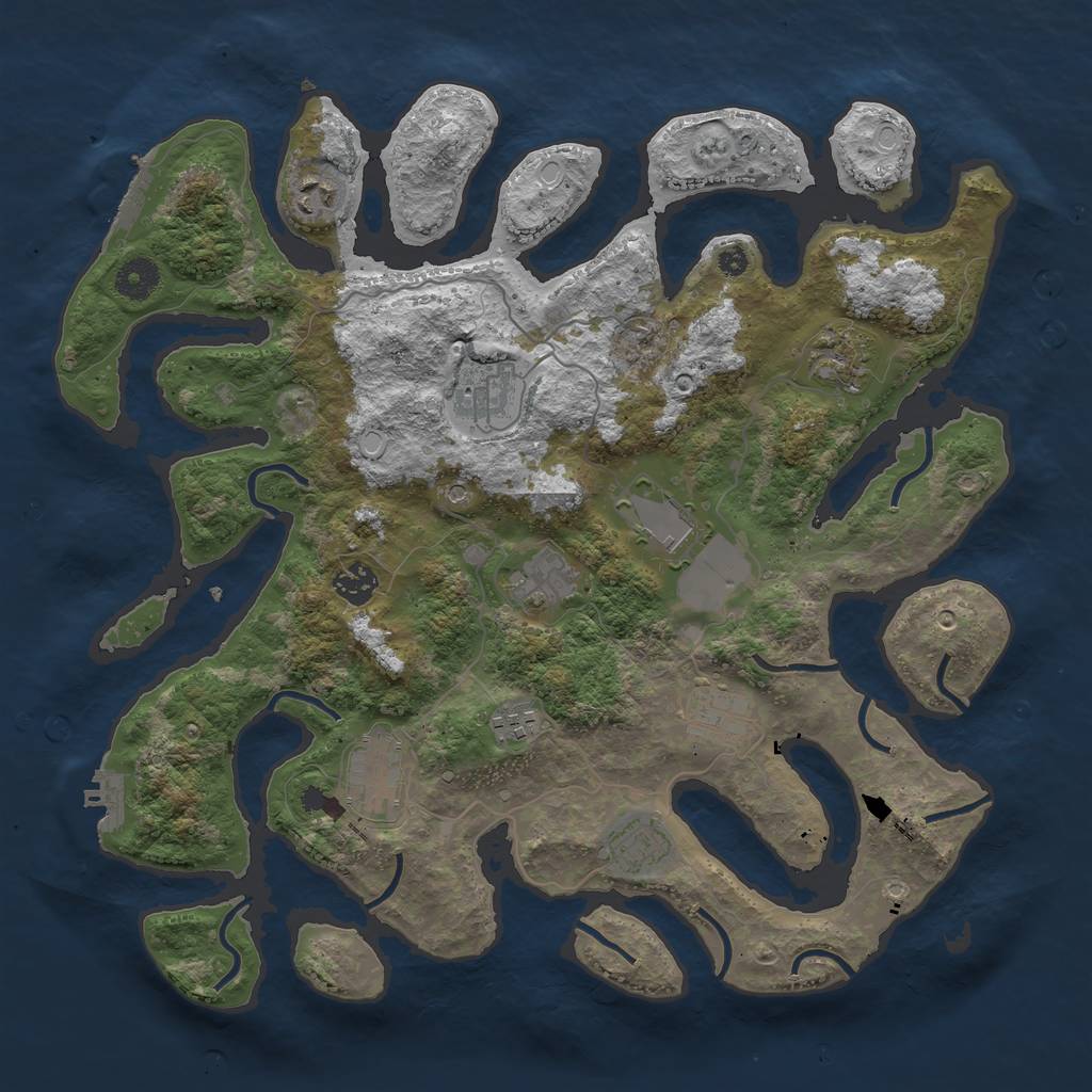 Rust Map: Procedural Map, Size: 3850, Seed: 1288079204, 21 Monuments