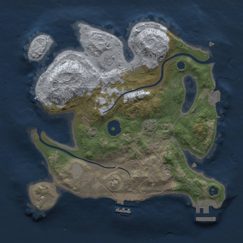Rust Map: Procedural Map, Size: 2500, Seed: 2537, 6 Monuments