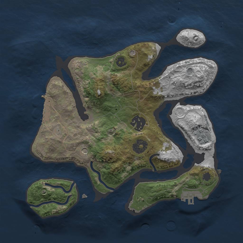 Rust Map: Procedural Map, Size: 2500, Seed: 2577, 13 Monuments