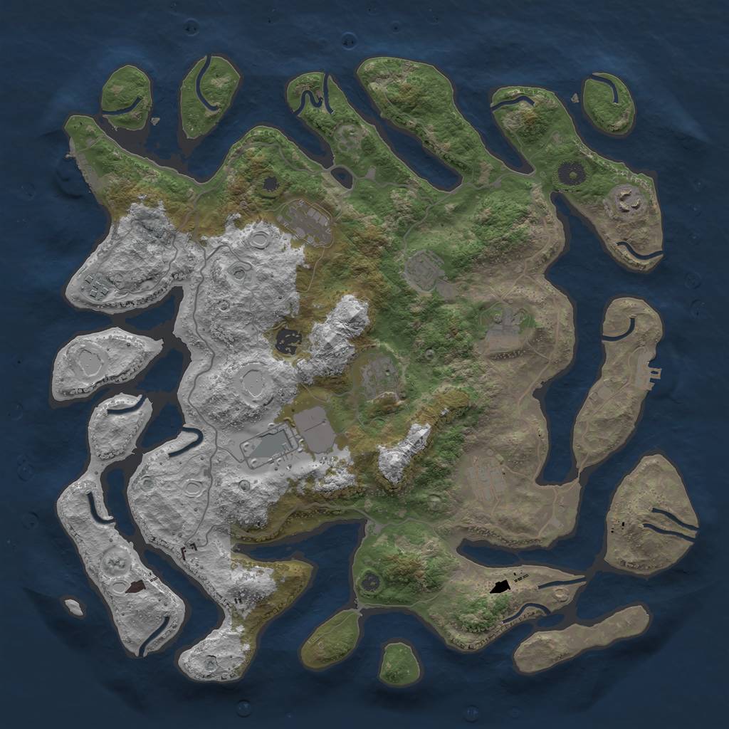 Rust Map: Procedural Map, Size: 4150, Seed: 5000000, 20 Monuments