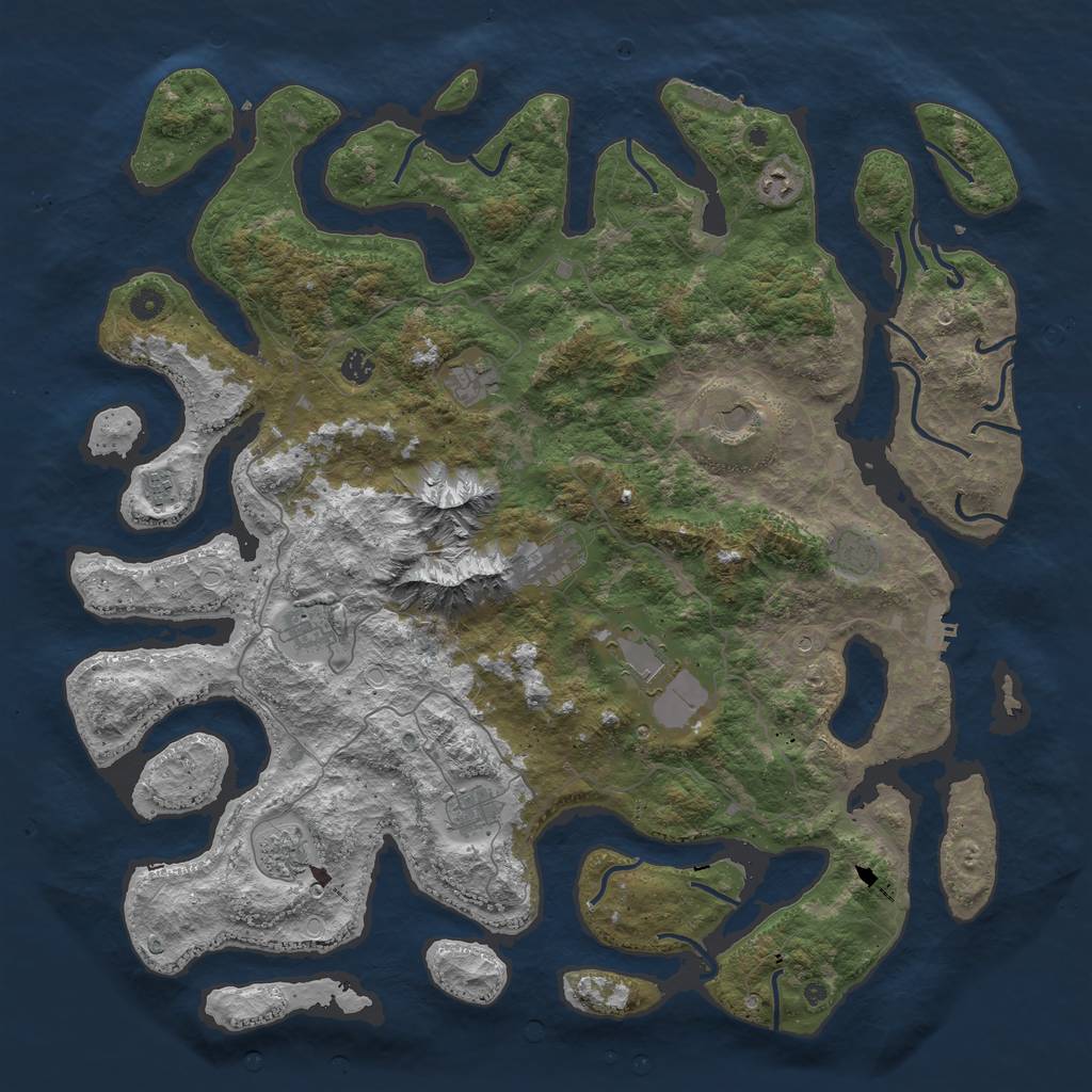 Rust Map: Procedural Map, Size: 5000, Seed: 3949294, 22 Monuments