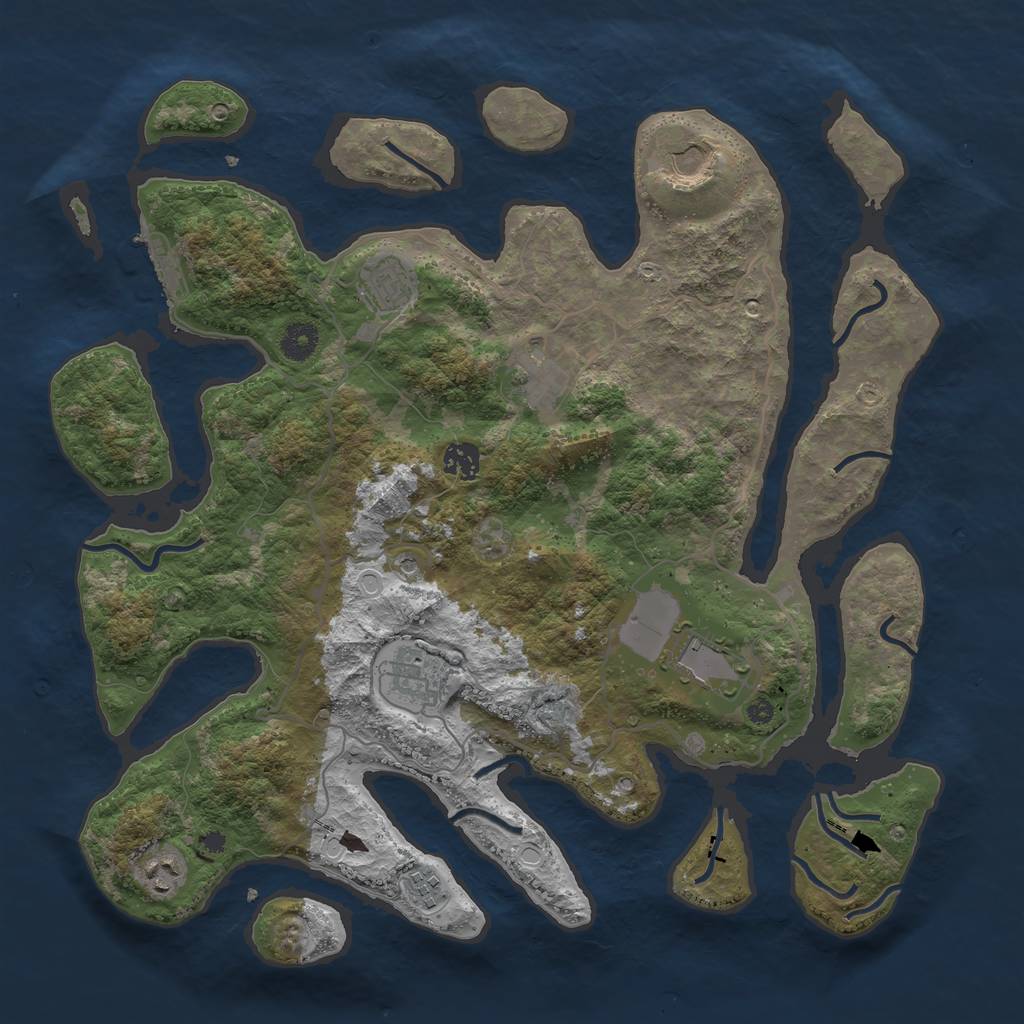Rust Map: Procedural Map, Size: 4000, Seed: 160810, 18 Monuments