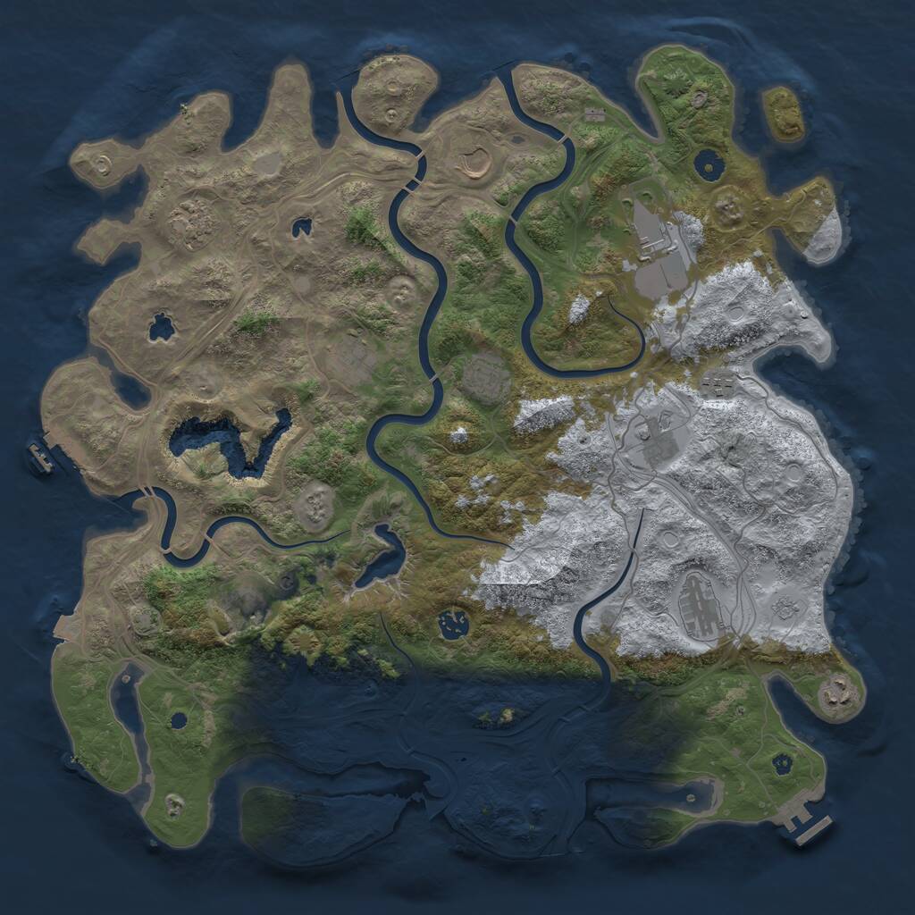 Rust Map: Procedural Map, Size: 4500, Seed: 942215, 17 Monuments