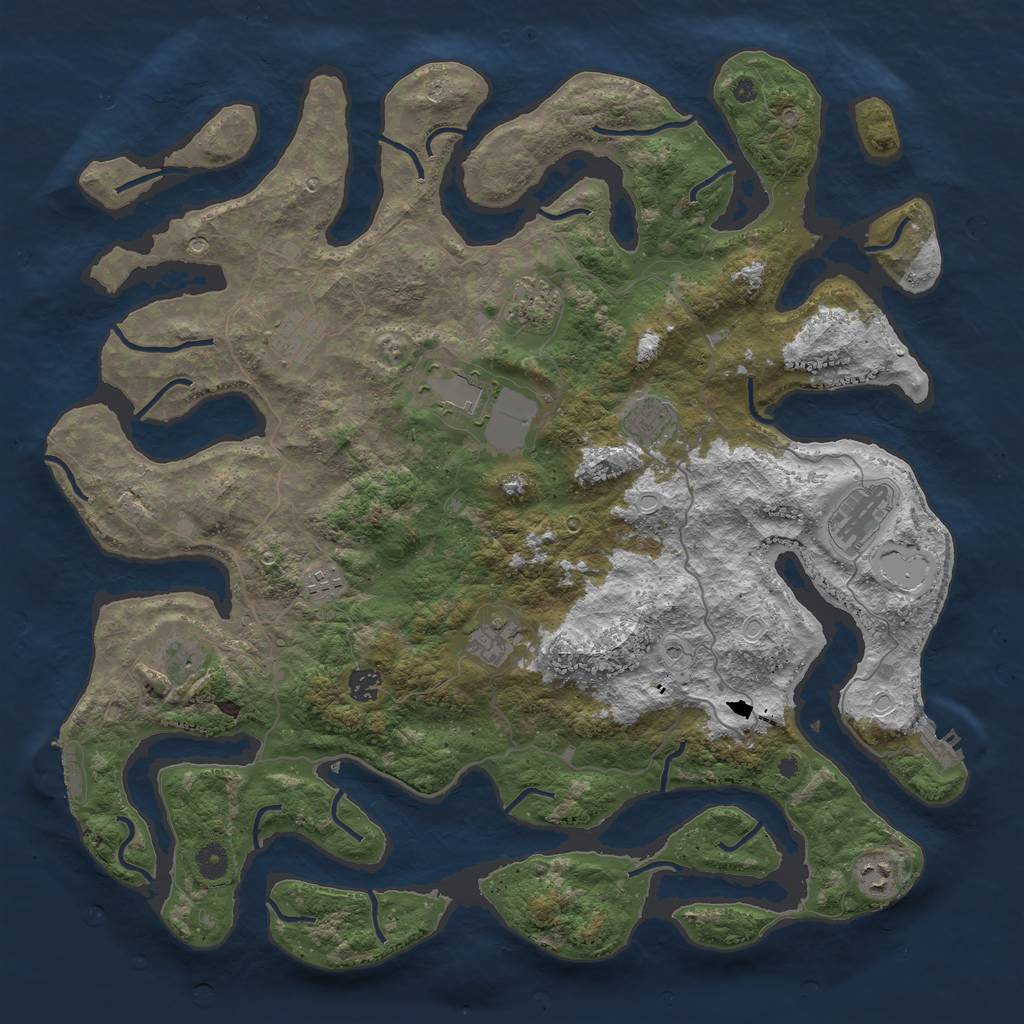 Rust Map: Procedural Map, Size: 4500, Seed: 942215, 21 Monuments