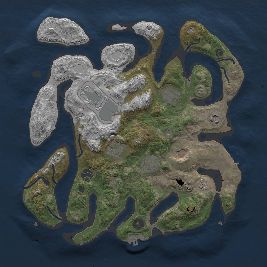 Rust Map: Procedural Map, Size: 3500, Seed: 1992993, 19 Monuments