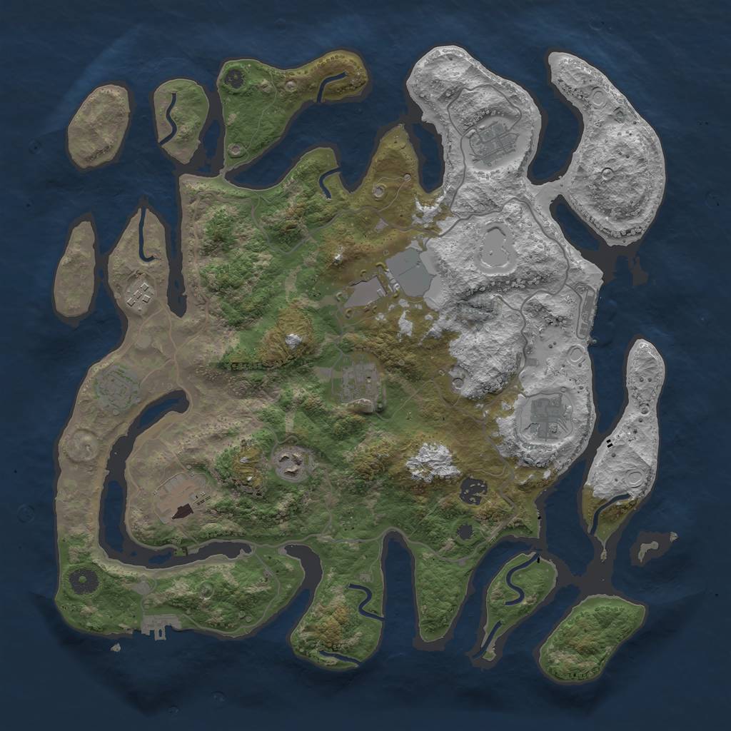 Rust Map: Procedural Map, Size: 4000, Seed: 13917, 20 Monuments