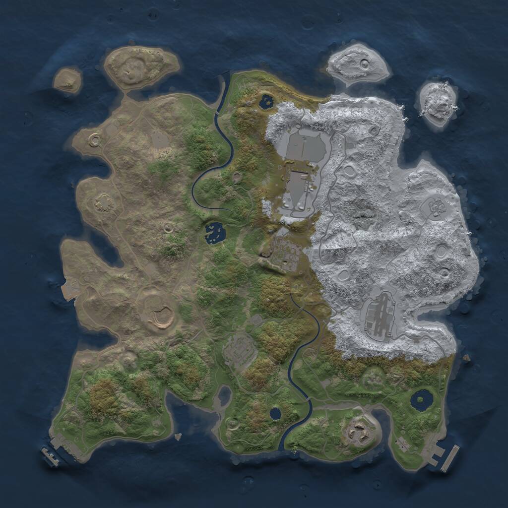 Rust Map: Procedural Map, Size: 3500, Seed: 1871441451, 12 Monuments