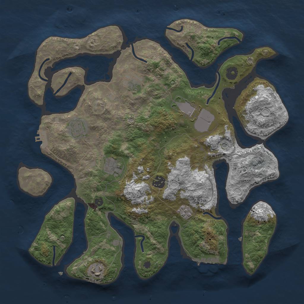 Rust Map: Procedural Map, Size: 3600, Seed: 22707, 18 Monuments