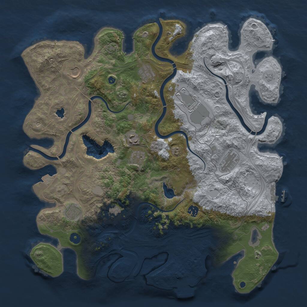 Rust Map: Procedural Map, Size: 4250, Seed: 449127648, 16 Monuments