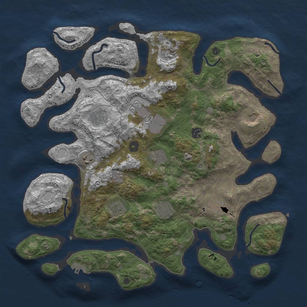Rust Map: Procedural Map, Size: 4250, Seed: 876503092, 21 Monuments