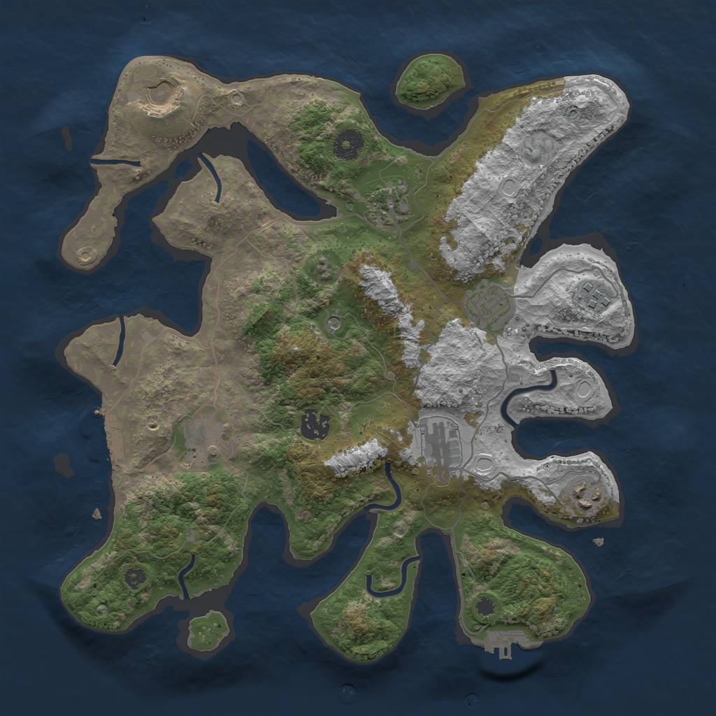 Rust Map: Procedural Map, Size: 3500, Seed: 295135762, 19 Monuments