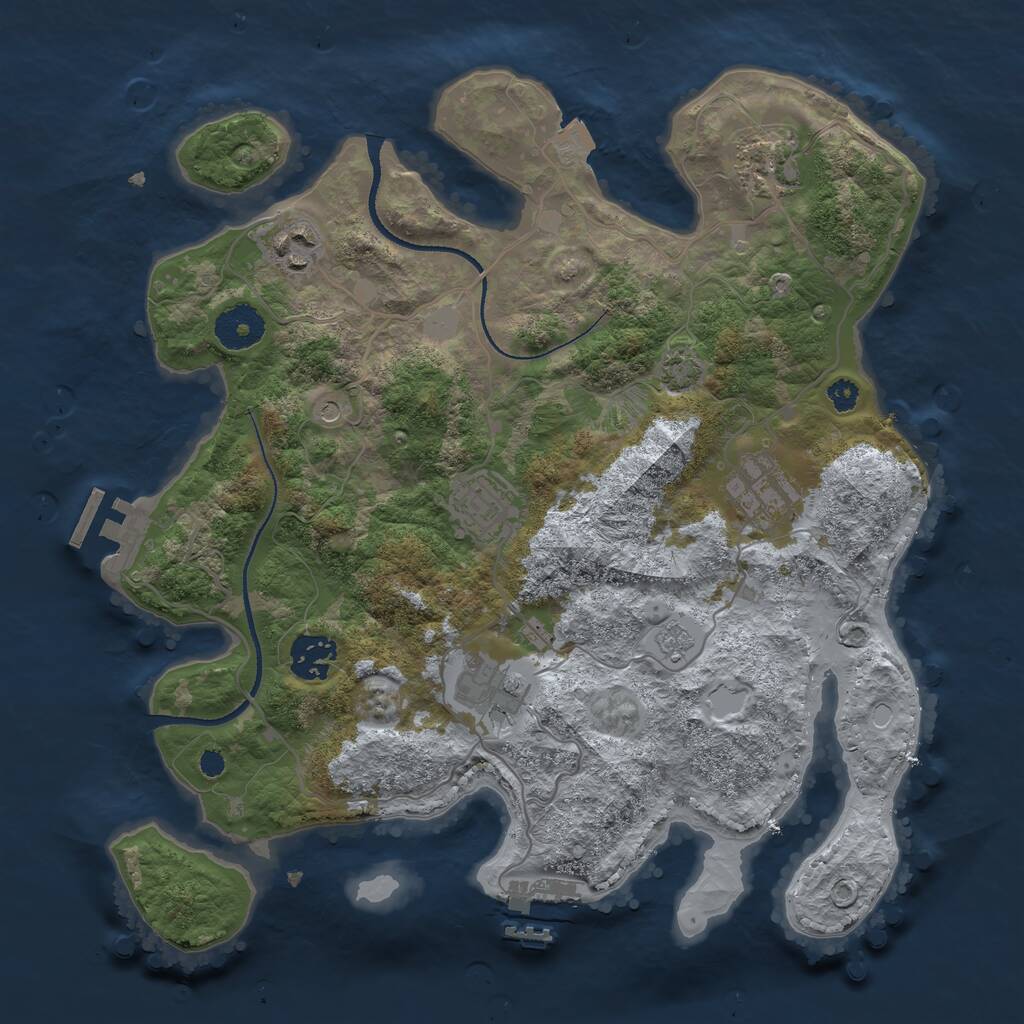 Rust Map: Procedural Map, Size: 3300, Seed: 9, 12 Monuments