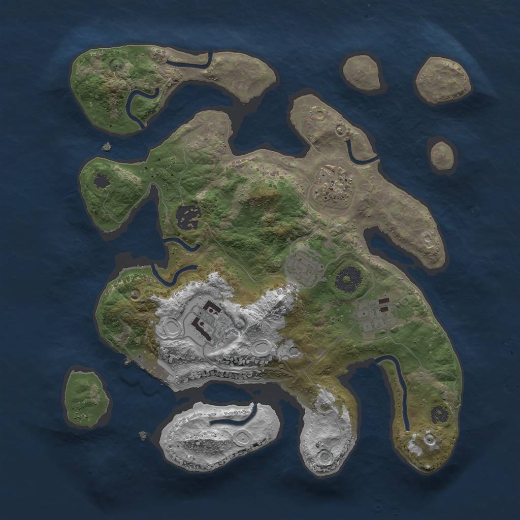 Rust Map: Procedural Map, Size: 3000, Seed: 7654320, 15 Monuments