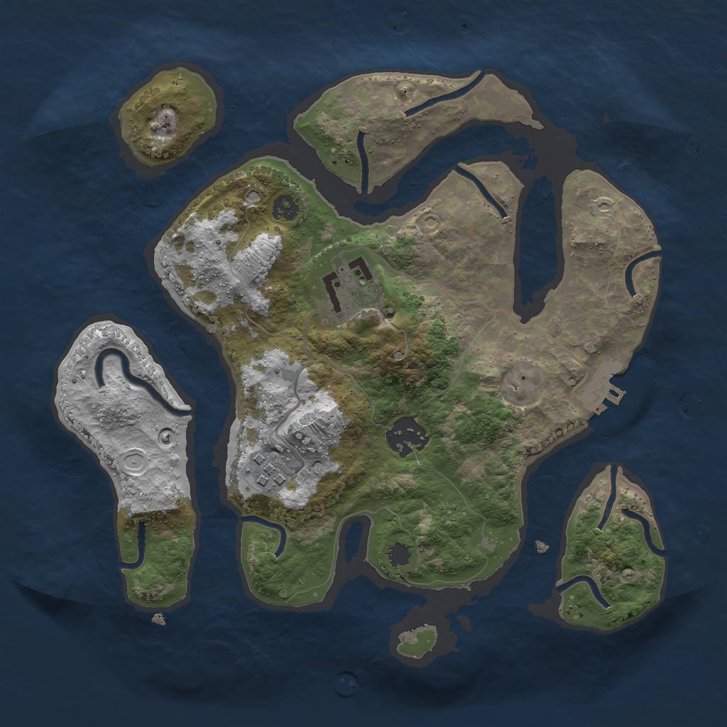 Rust Map: Procedural Map, Size: 2800, Seed: 1143, 12 Monuments