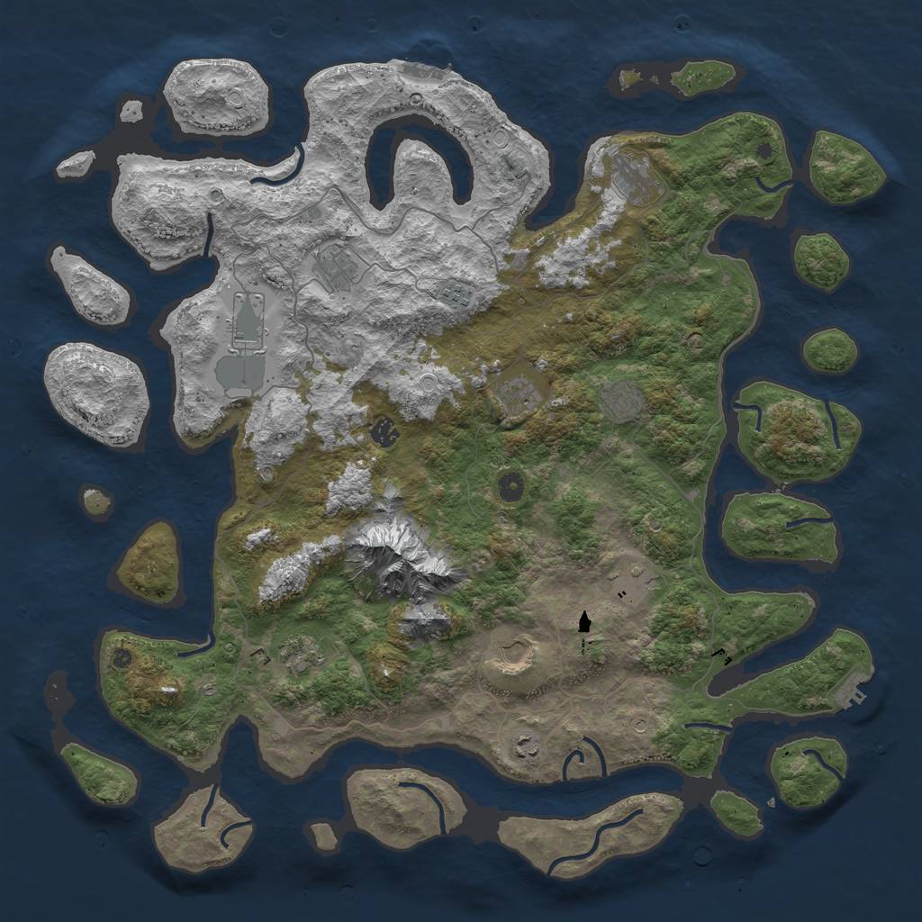 Rust Map: Procedural Map, Size: 5000, Seed: 6575828, 22 Monuments