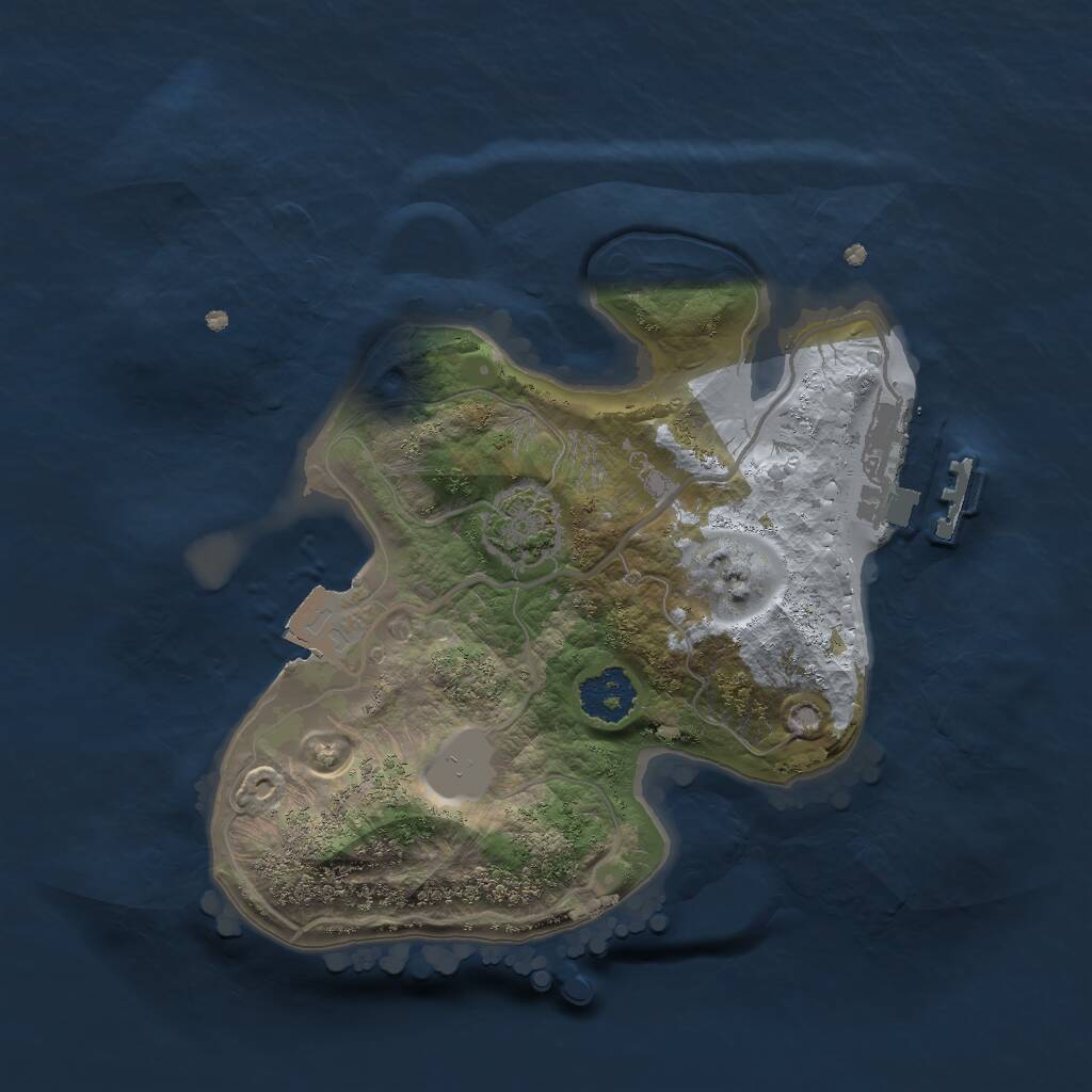Rust Map: Procedural Map, Size: 2000, Seed: 53467, 3 Monuments