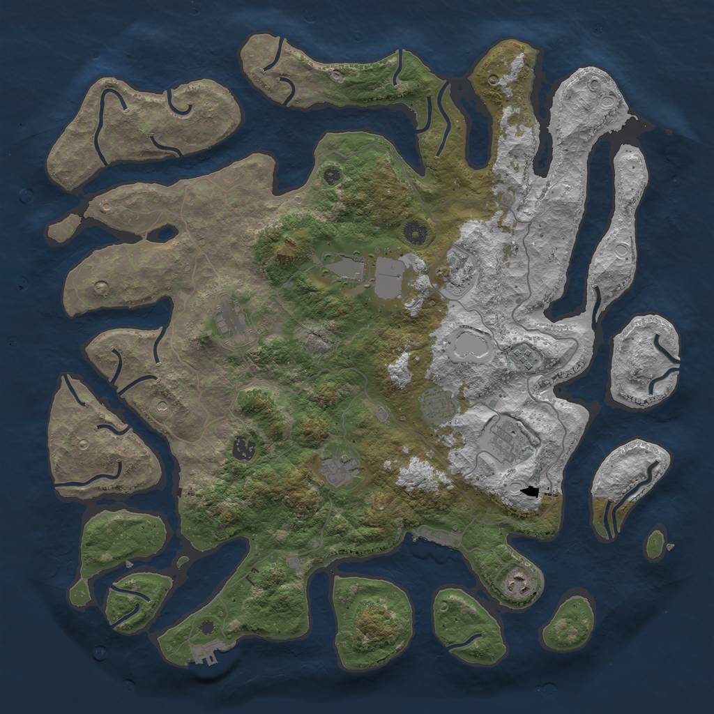 Rust Map: Procedural Map, Size: 4500, Seed: 1757566654, 20 Monuments