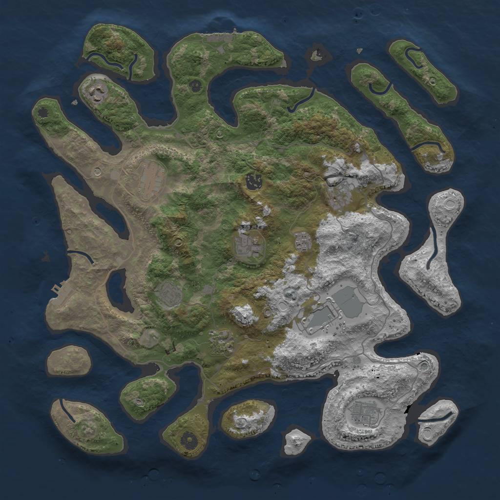 Rust Map: Procedural Map, Size: 4250, Seed: 2135052882, 21 Monuments