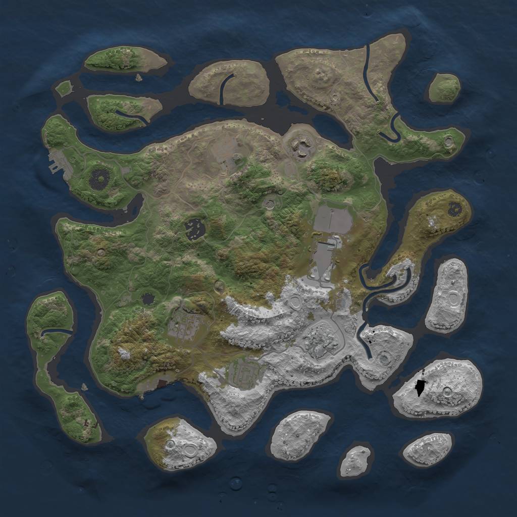 Rust Map: Procedural Map, Size: 3623, Seed: 30450, 18 Monuments