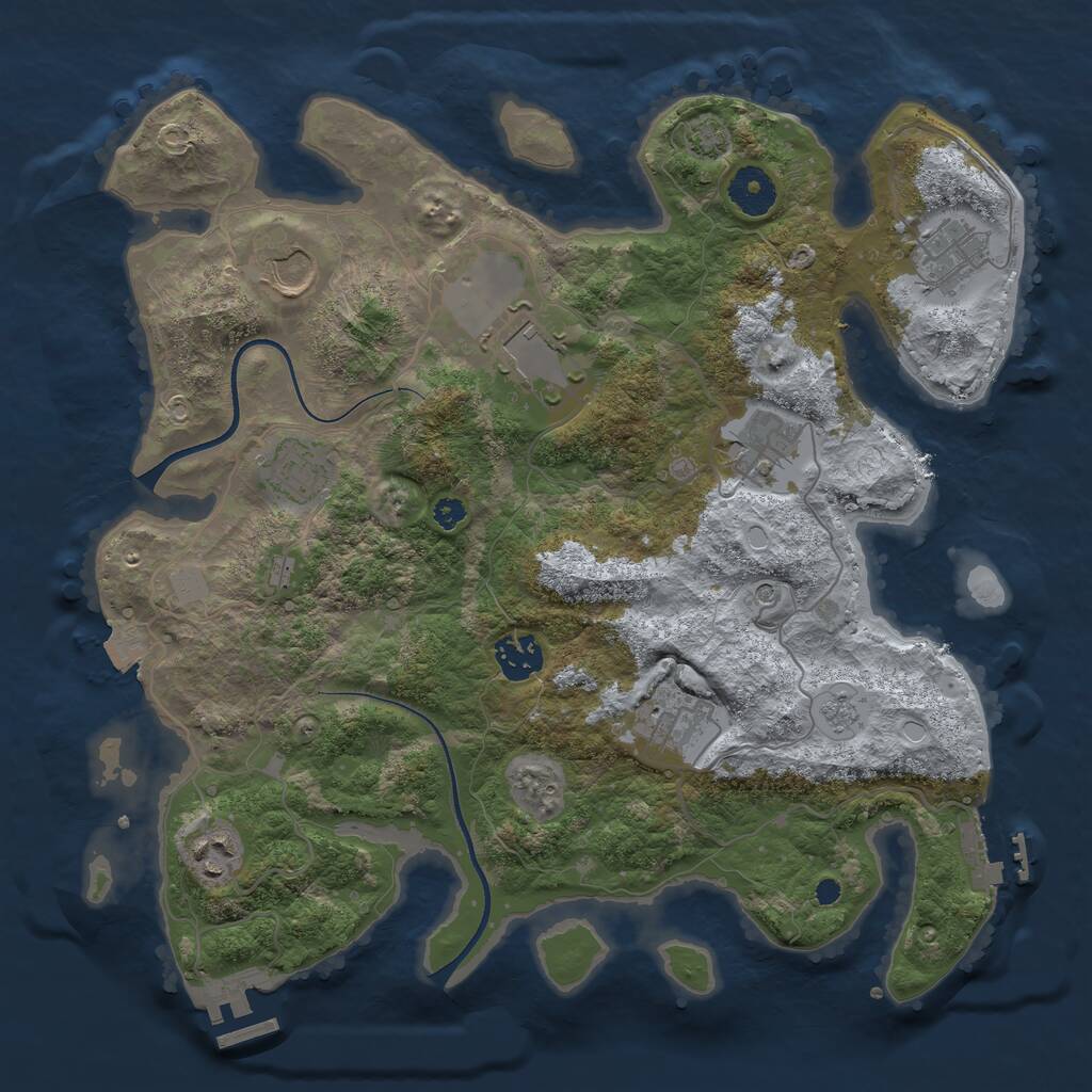 Rust Map: Procedural Map, Size: 3500, Seed: 99712, 14 Monuments