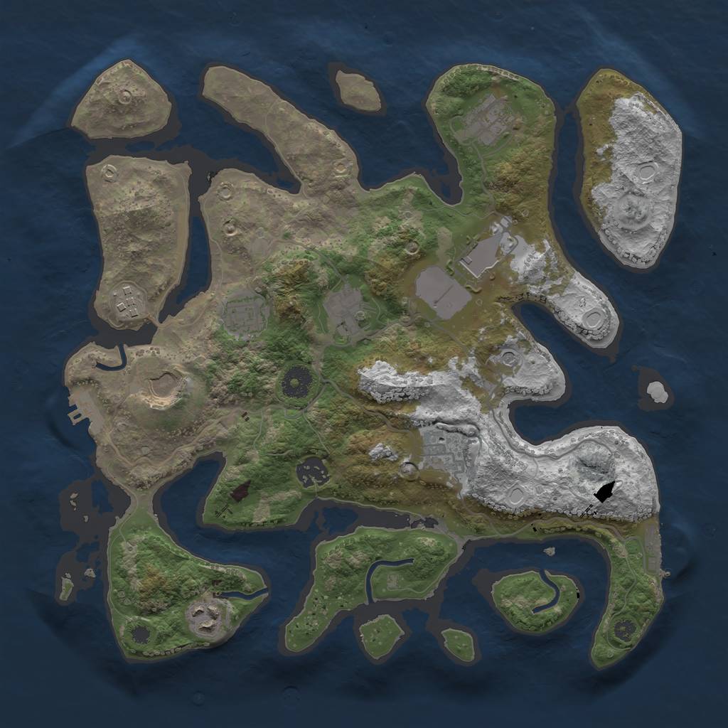 Rust Map: Procedural Map, Size: 3500, Seed: 99712, 20 Monuments