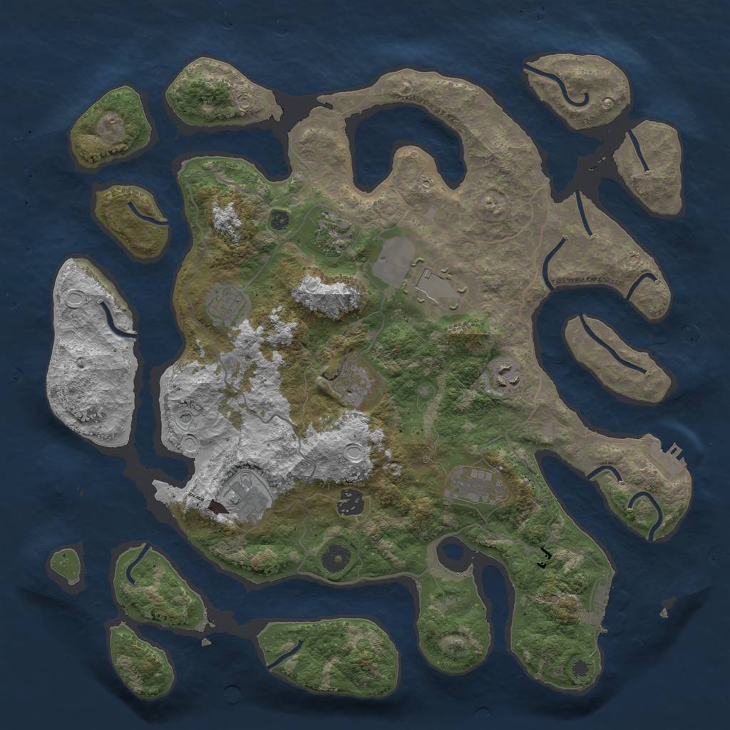 Rust Map: Procedural Map, Size: 4000, Seed: 418548, 19 Monuments