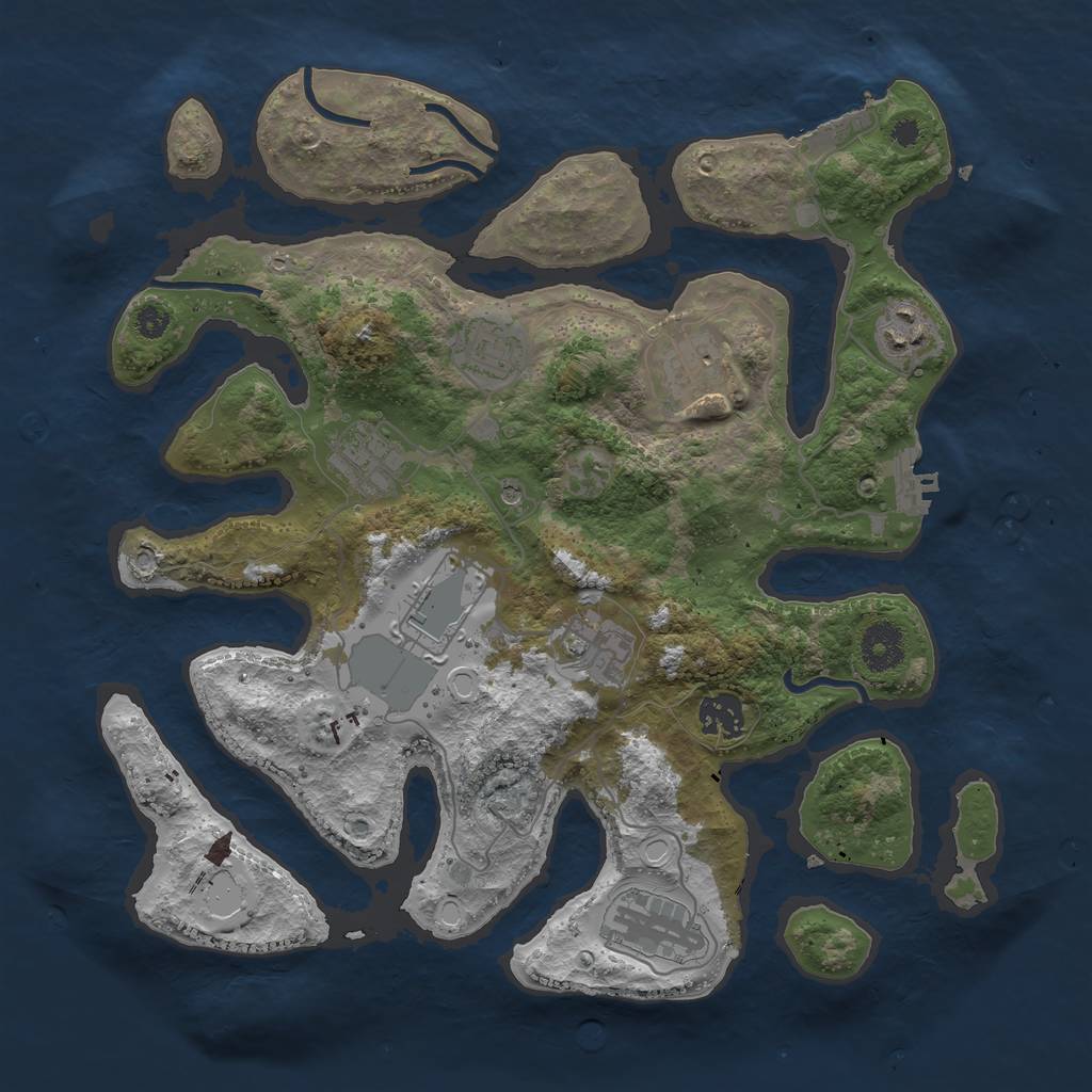 Rust Map: Procedural Map, Size: 3500, Seed: 1665290122, 19 Monuments