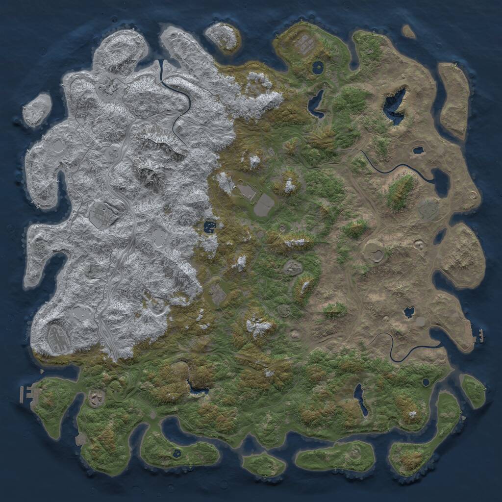 Rust Map: Procedural Map, Size: 6000, Seed: 4787, 17 Monuments