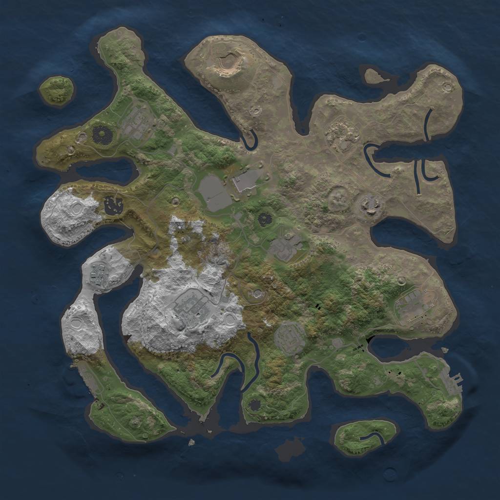 Rust Map: Procedural Map, Size: 3700, Seed: 1645805017, 22 Monuments