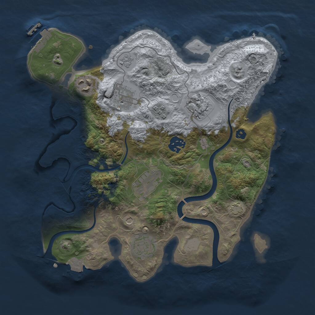 Rust Map: Procedural Map, Size: 3000, Seed: 321312889, 12 Monuments